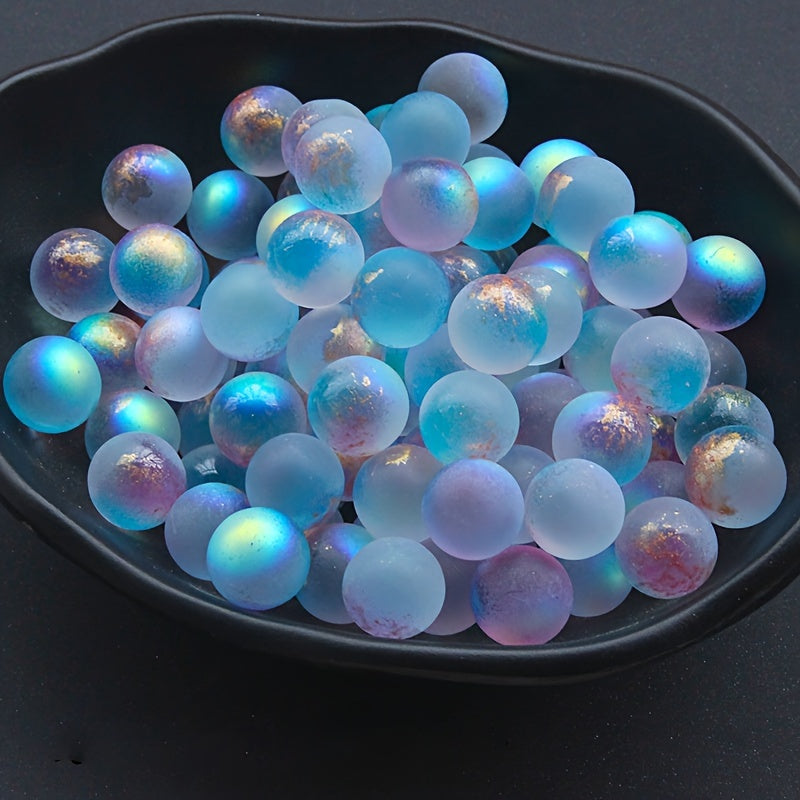 10 glow-in-the-dark glass beads, 12mm, for DIY crafts, jewelry making, and aquarium decor.