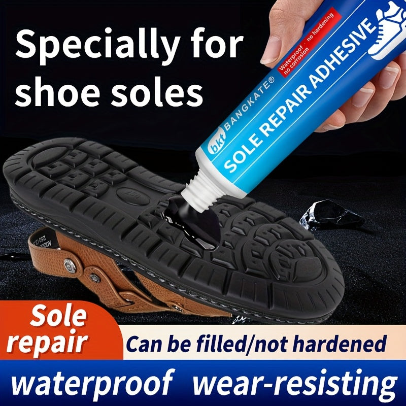 Repair cracked shoe soles with durable waterproof adhesive.