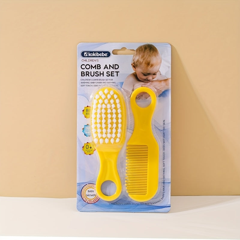 Set of Baby Head Care Comb and Brush, Set of Baby Massage Comb and Brush