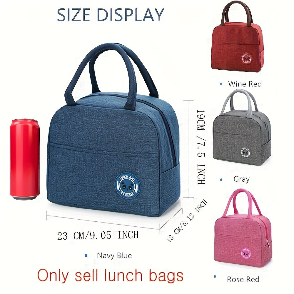 Insulated Lunch Bag made of Oxford Cloth, with Aluminum Foil Lining, Square Thermal Bento Box Carrier for Students that is Hand Washable