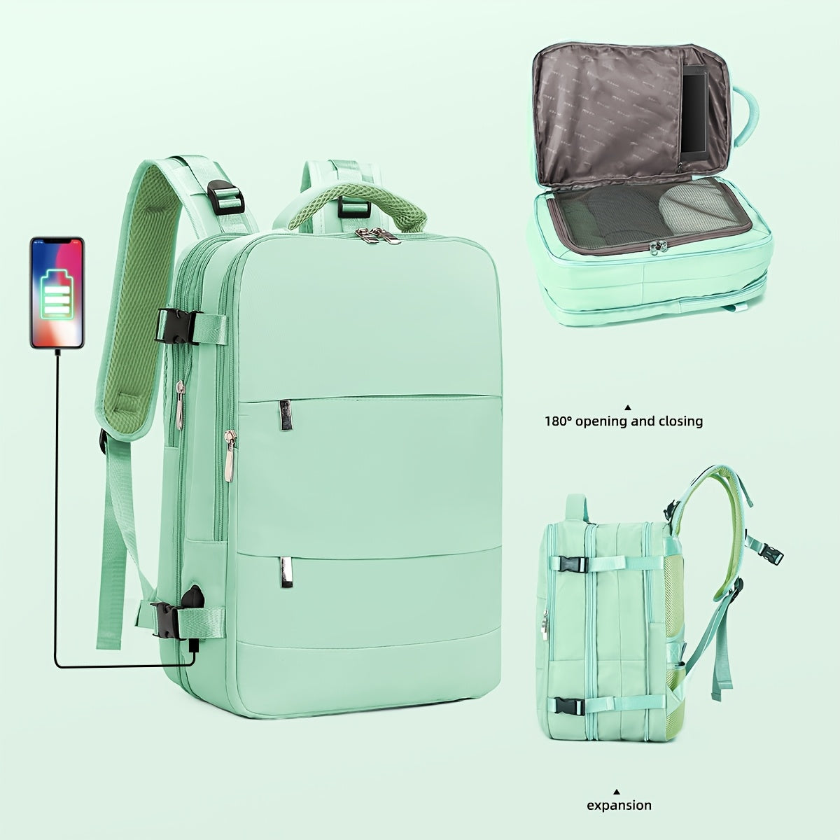 Expandable backpack approved for use as a laptop schoolbag and outdoor travel rucksack.