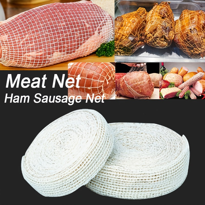 One piece of 5 meters long meat netting roll, elastic ham and sausage net, butcher's string, hot dog sausage packaging net, kitchen accessories meat cooking tool.