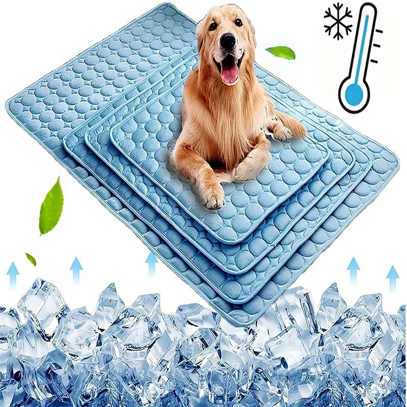 Breathable polyester pet bed for small to medium breeds, ideal for keeping dogs cool in summer.