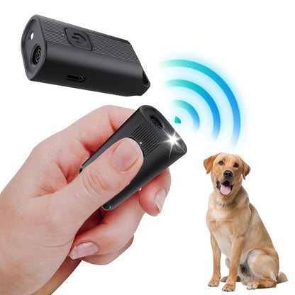 USB rechargeable mini ultrasonic dog repeller with LED for portable and electric anti-barking training.