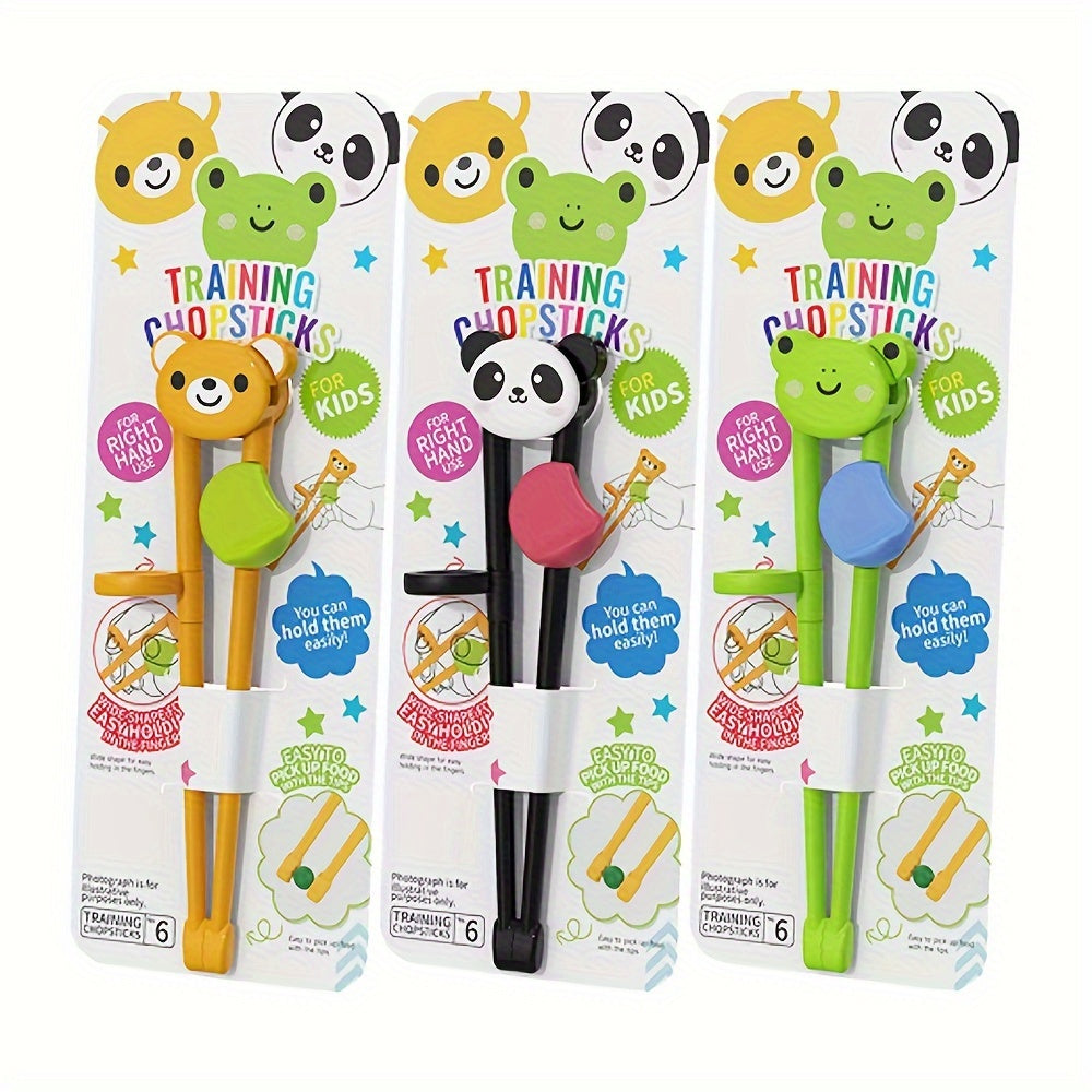 3 Cartoon Training Chopsticks for Easy Learning, Ideal for Home and Dorm Use