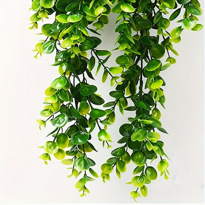 1 premium oxidation-resistant artificial eucalyptus rattan hanging plant for outdoor wall and wedding decor, featuring UV-resistant plastic.