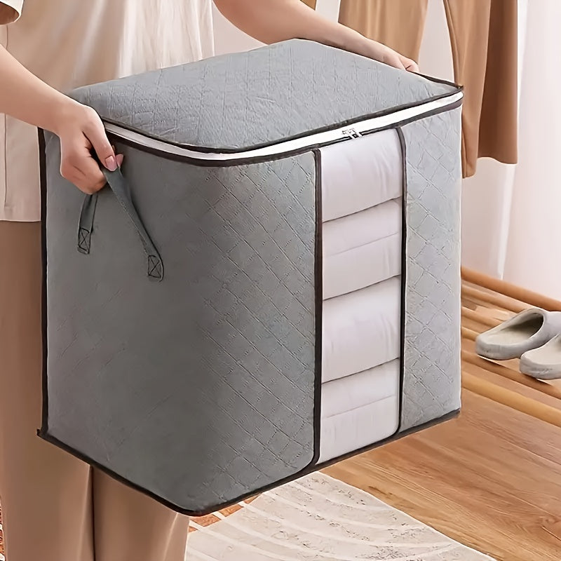 Large Foldable Storage Bag with Zipper Closure - Perfect for Blankets, Bedding, and Comforters - Versatile Organizer for Home Organization and Under-Bed Storage