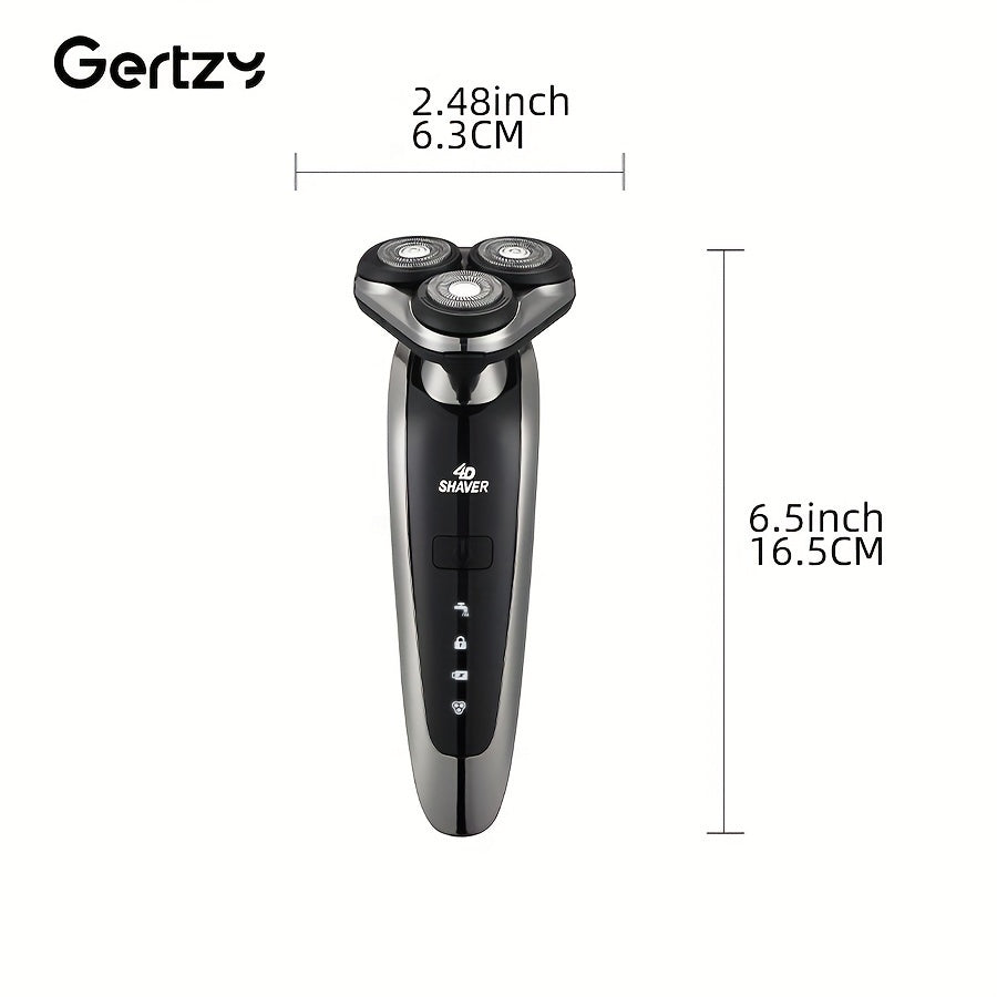 GERTZY Electric 6-In-1 Men's Shaver, Rechargeable Rotary Shaver, Ideal Father's Day Gift for Men.