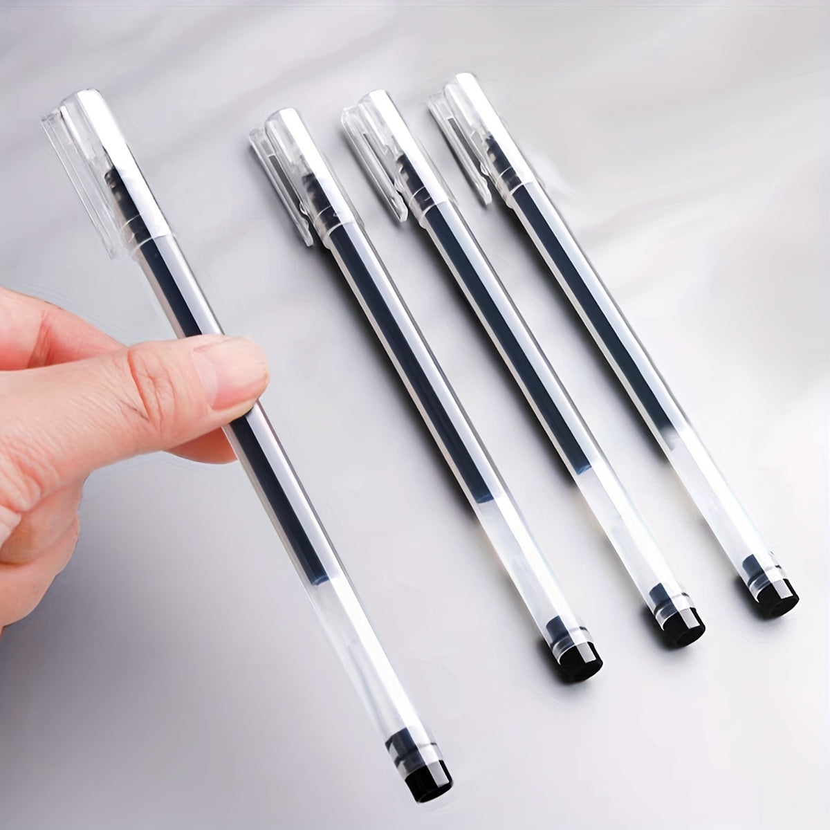 Large capacity gel pens in 0.5mm needle tube, 6 or 10 pcs, ideal for students and office writing.