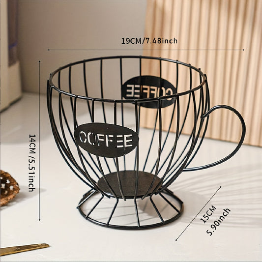 Single black Nordic-style coffee capsule rack for storing snacks and candies in a light luxury home or coffee shop bar display.