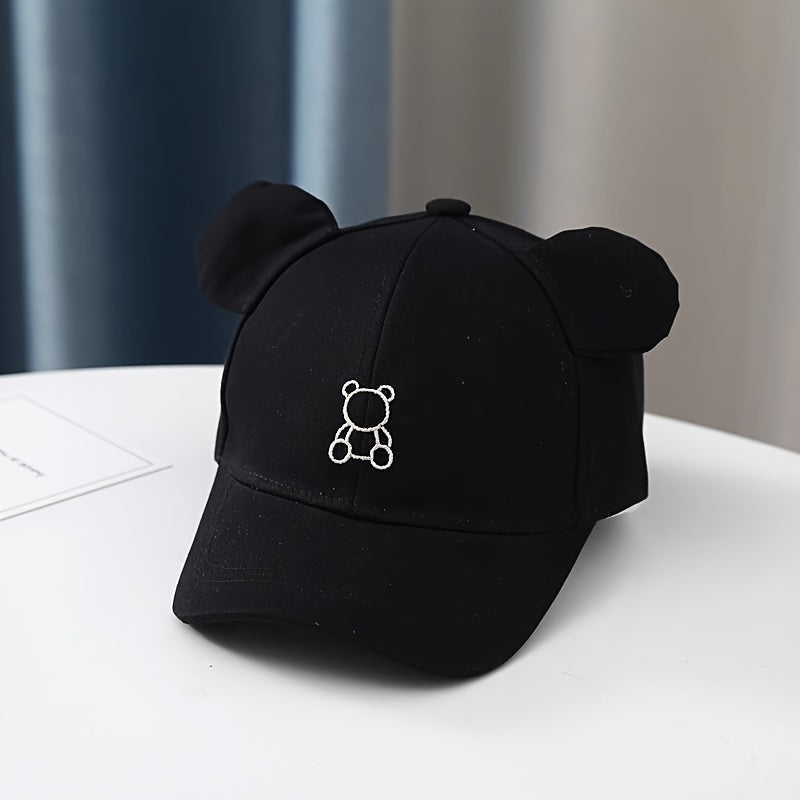 Little Bear Baseball Cap for boys and girls, perfect for summer beach outings.