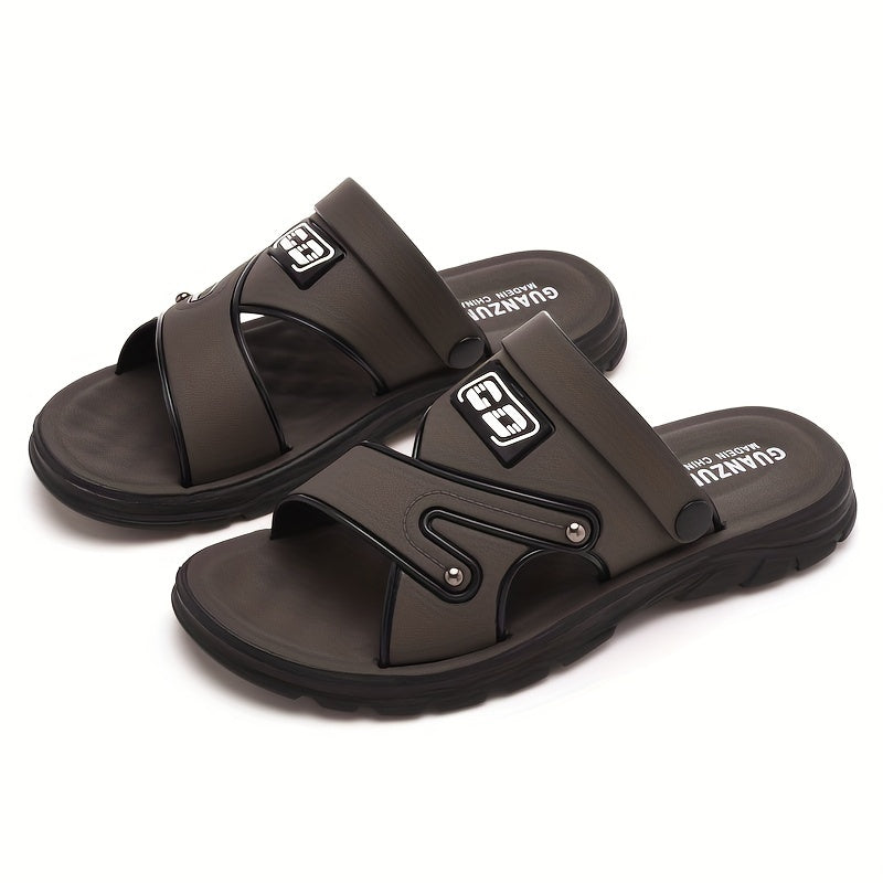 Casual men's sandals for summer outdoor wear with alphabet design and dual-purpose function.