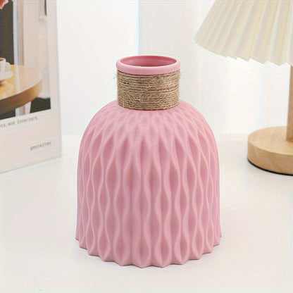 Stylish plastic vase with water ripple design for home decor, ideal for dried flowers and living room accents.