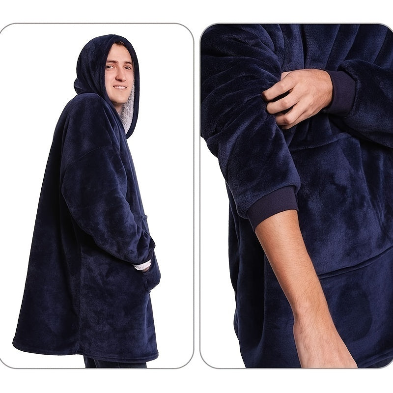 Oversized Hoodie Blanket - Enjoy the warmth and comfort of a cozy wearable sweatshirt made from ultra soft Sherpa fleece. The perfect Christmas gift for snuggling up and staying comfy.