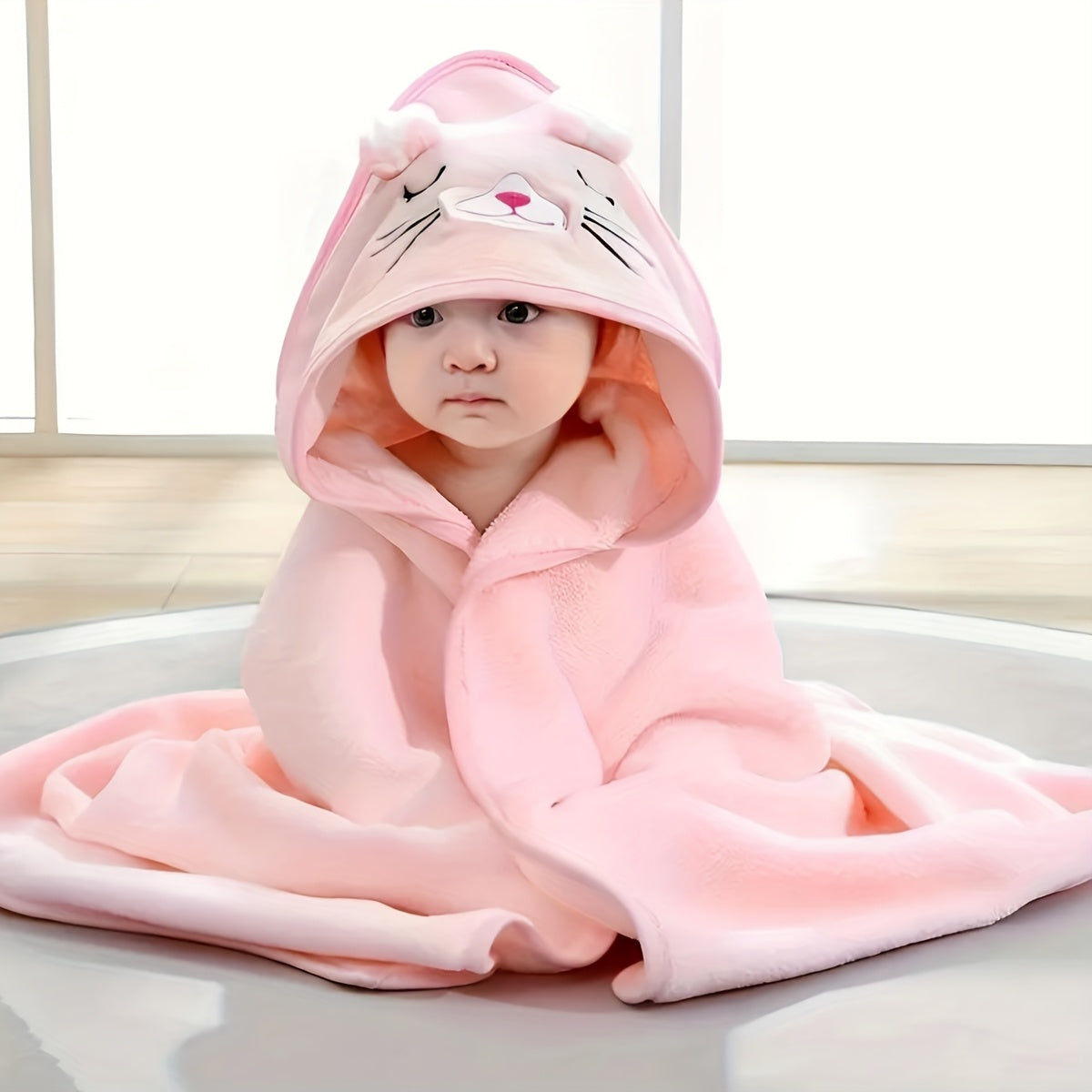 This adorable cartoon hooded bath towel is super absorbent, made from soft knit fabric and is machine washable. Perfect for babies aged 0-3 years, it makes an ideal gift for Christmas, Halloween, or Thanksgiving.