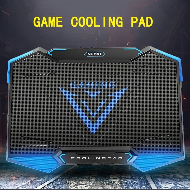 43.18 cm Gaming Laptop Cooler with Six Fans, LED Screen, Two USB Ports, Portable Cooling Pad and Stand 45.72 cm.