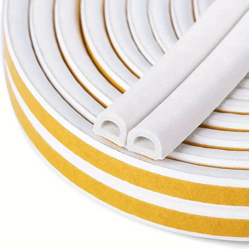 5.97m Weatherproof Door & Window Seal Strip - Self-Adhesive Rubber Insulation for Collision Prevention and Home Decor