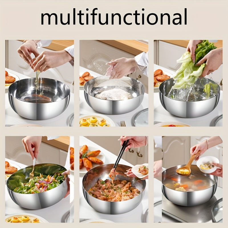 Large 29.97/32.0cm Stainless Steel Cooking Pot with Glass Lid - Versatile, High Capacity, Food-Grade, Induction Ready for Baking & Hot Pot Cooking