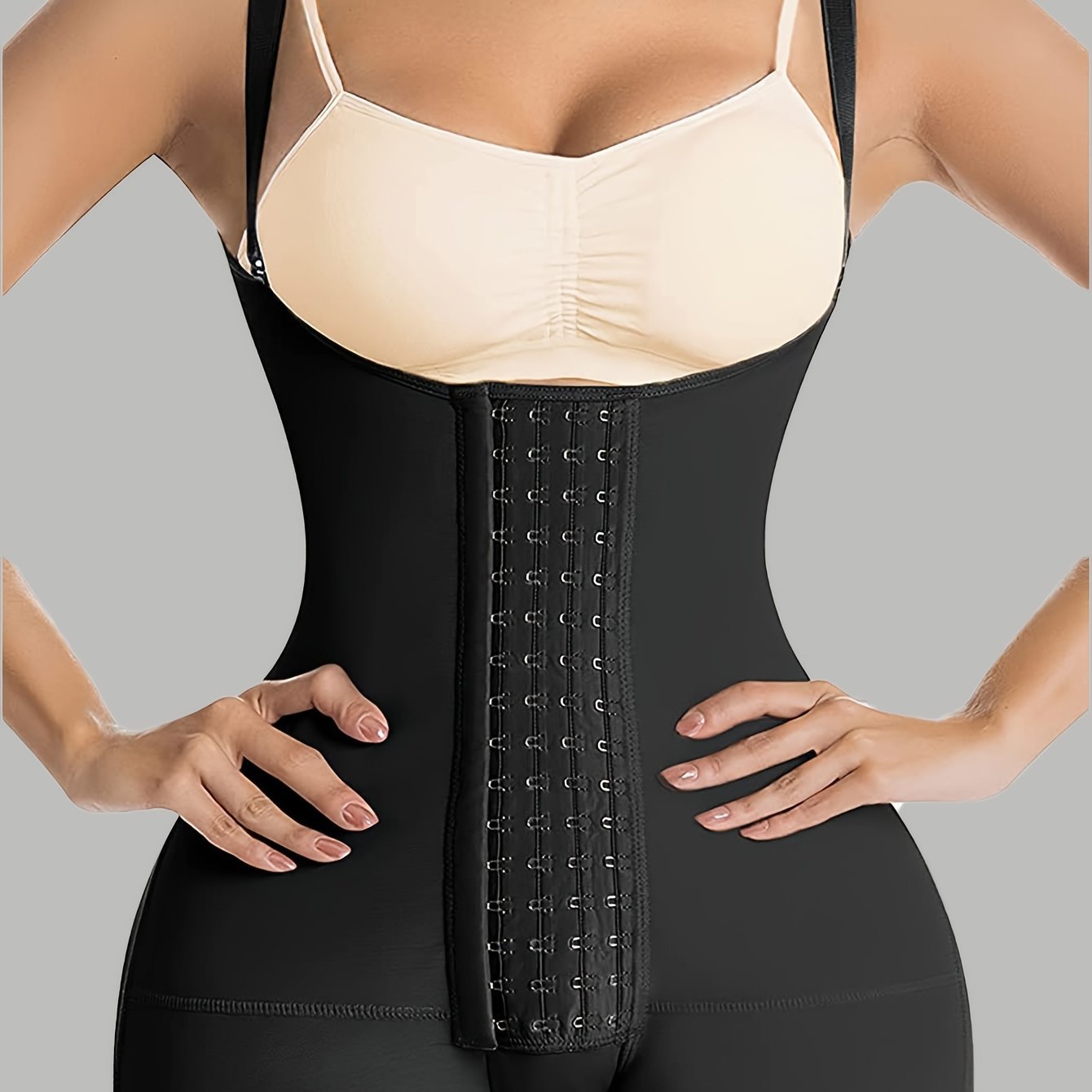 Womens High Compression Shapewear Bodysuit with Tummy Control and Capri Pants