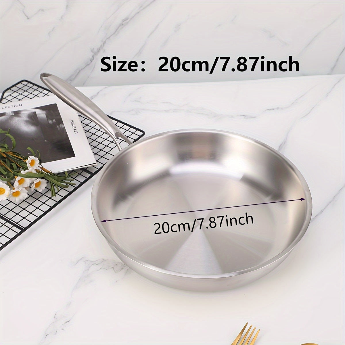 Best Seller: Thickened SUS 304 Stainless Steel Western Style Frying Pan with Three-Layer Composite Steel for Frying Steaks. Family Special Beef and Sheep Steak Plate