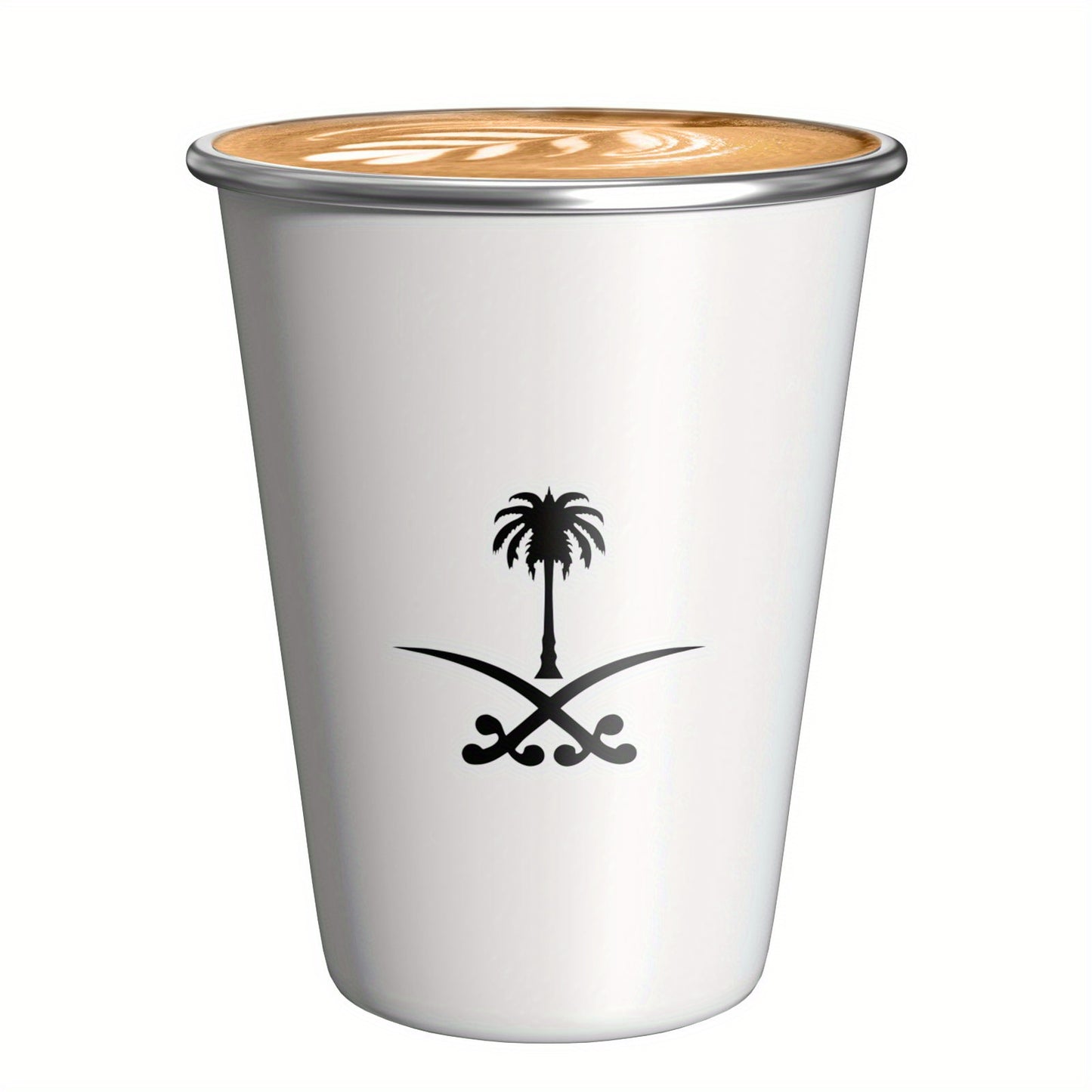 350ML Stainless Steel Water Cup featuring Saudi Arabia Emblem; PVC Free, Insulated, Machine Washable, Ideal for Outdoor Camping, Parties, and Gifts