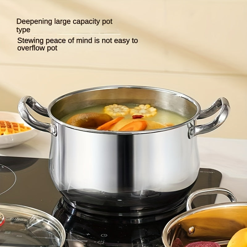 This versatile and durable 5-piece cookware set features double-layer construction for high-quality cooking results. Whether you're cooking for a restaurant, family, or outdoor adventure, this multi-functional steamer is designed to meet all of your