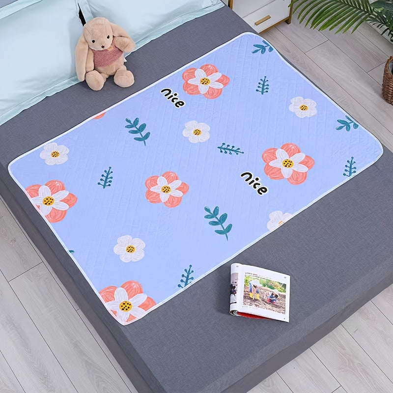 Reusable Waterproof Bed Pad with High Absorbency - Ideal for Period Protection, Incontinence Care, and Pets. Soft, Breathable Bed Cover suitable for Elderly and Adults. Features easy clean and machine washable design in Pink with a charming White Heart