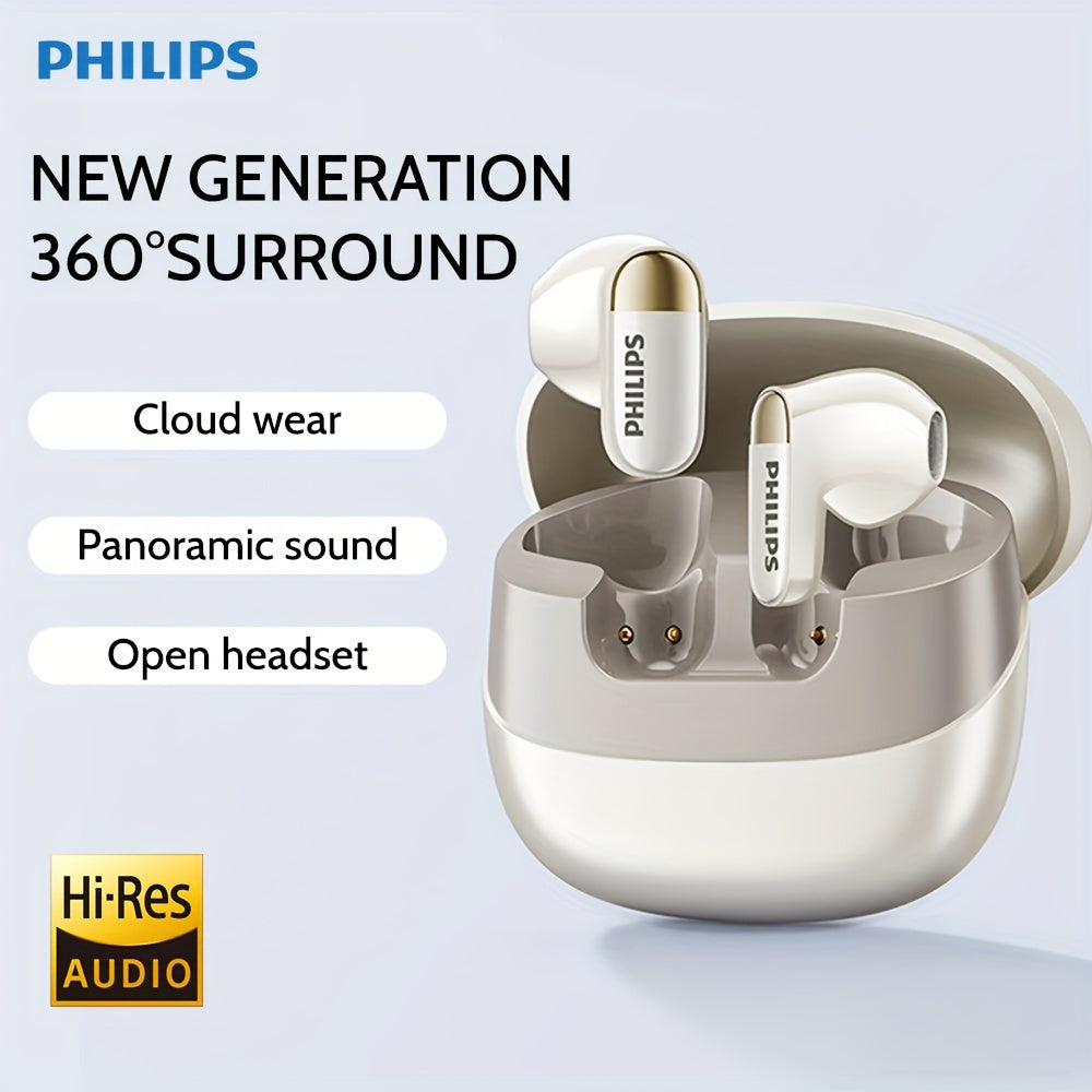 Philips True Wireless наушники с ANC, HiFi звук, сенсорное управление, водоотталкивающие, конденсаторный микрофон, Type-C чехол, 400mAh аккумулятор, совместимость с iOS/Android - TAT2169