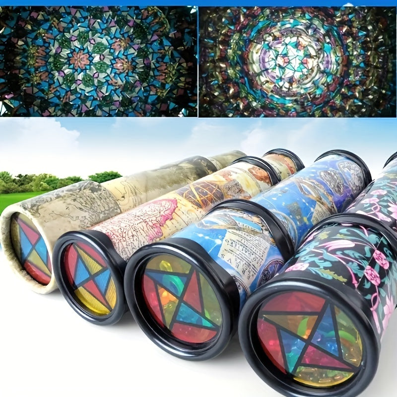 Magic Kaleidoscope Tube with mixed color plastic, surprise patterns for all ages.