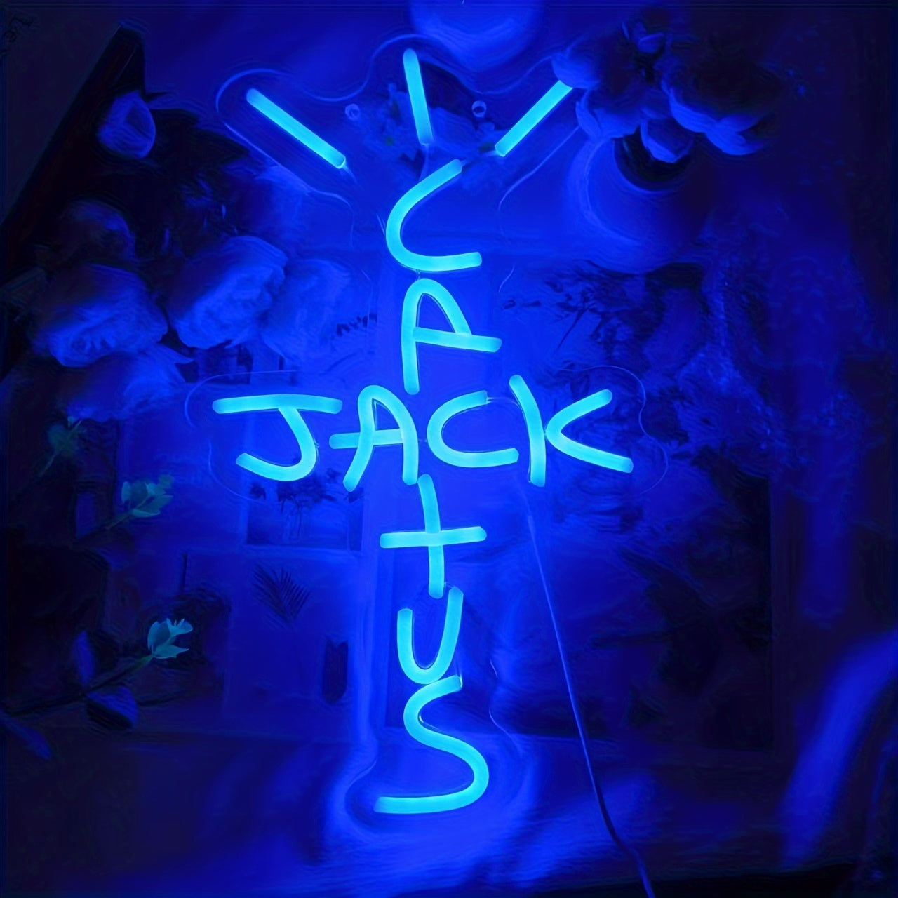 USB Powered Neon Jack Sign, versatile wall decor for bedroom, home bar, or party, switch control, no battery needed