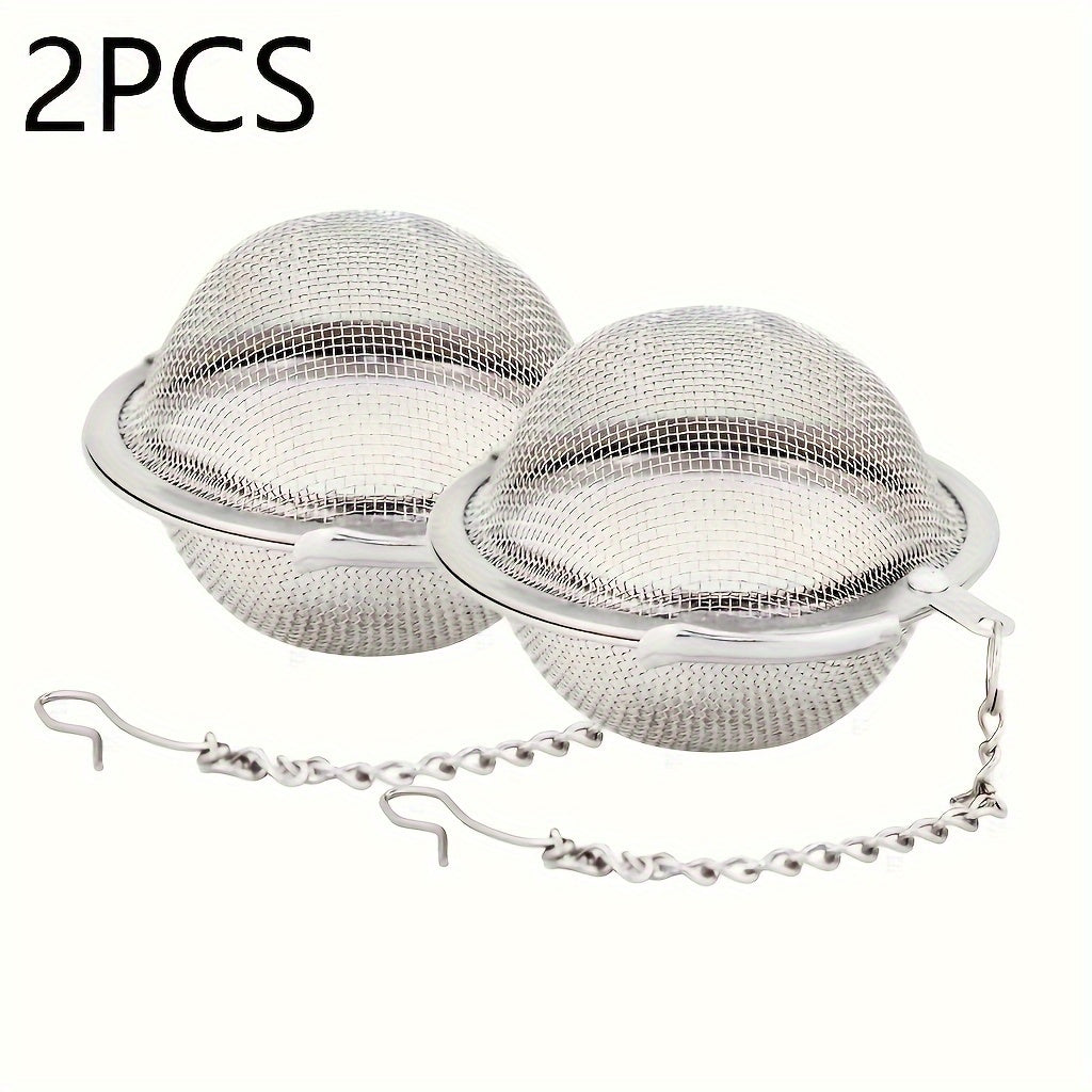 Set of 2/4/6 durable stainless steel mesh tea infusers, each measuring 5.33 cm. Perfect for steeping tea, herbs, spices, or separating seasonings in soups. Ideal for boiling, stewing, and hot pot cooking.