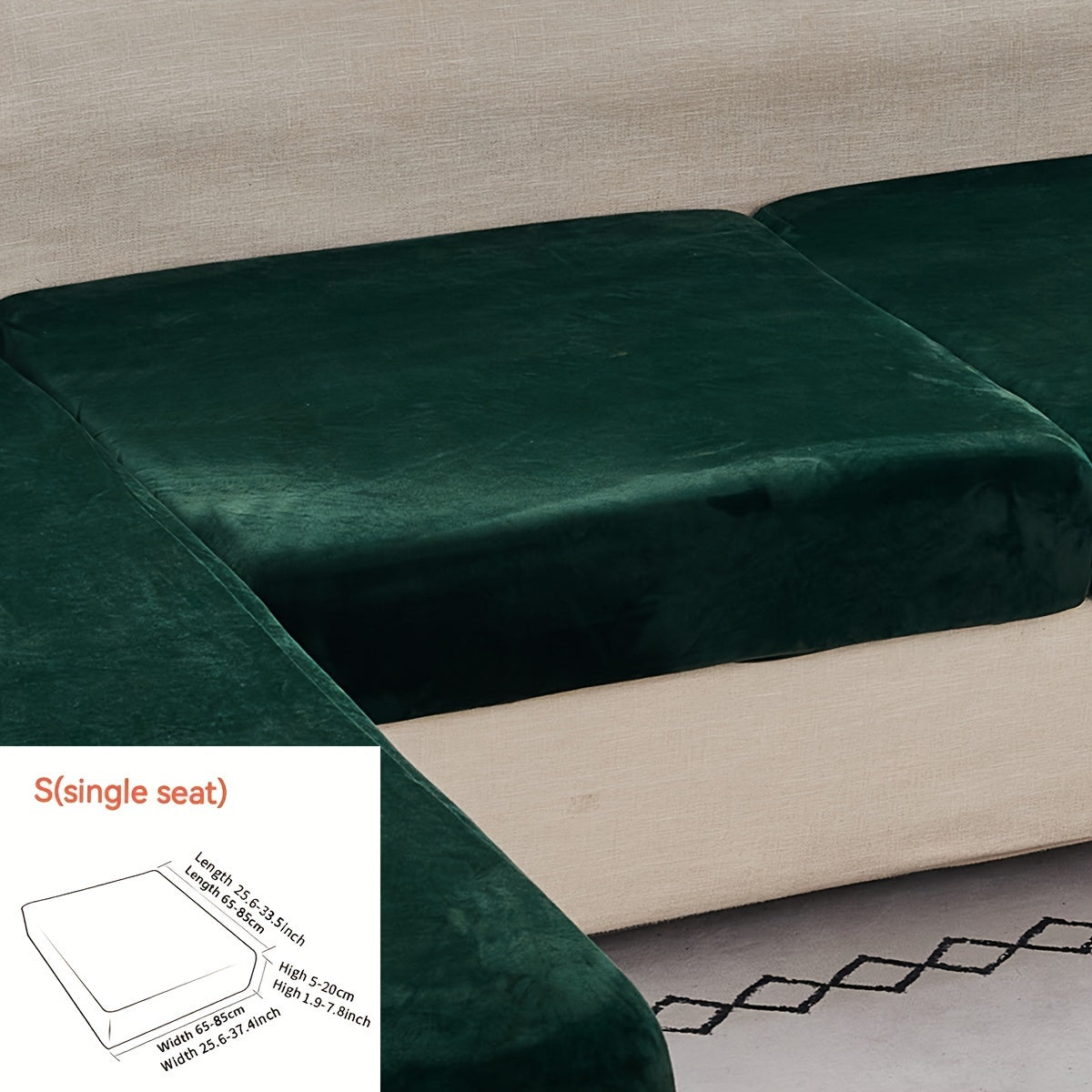 Golden Velvet Sofa Cover provides winter warmth and dustproof furniture protection. Easy to clean with elastic fabric, it offers full coverage and universal anti-slip design. Also serves as an anti-cat scratch back cover, cloth cushion cover suitable for