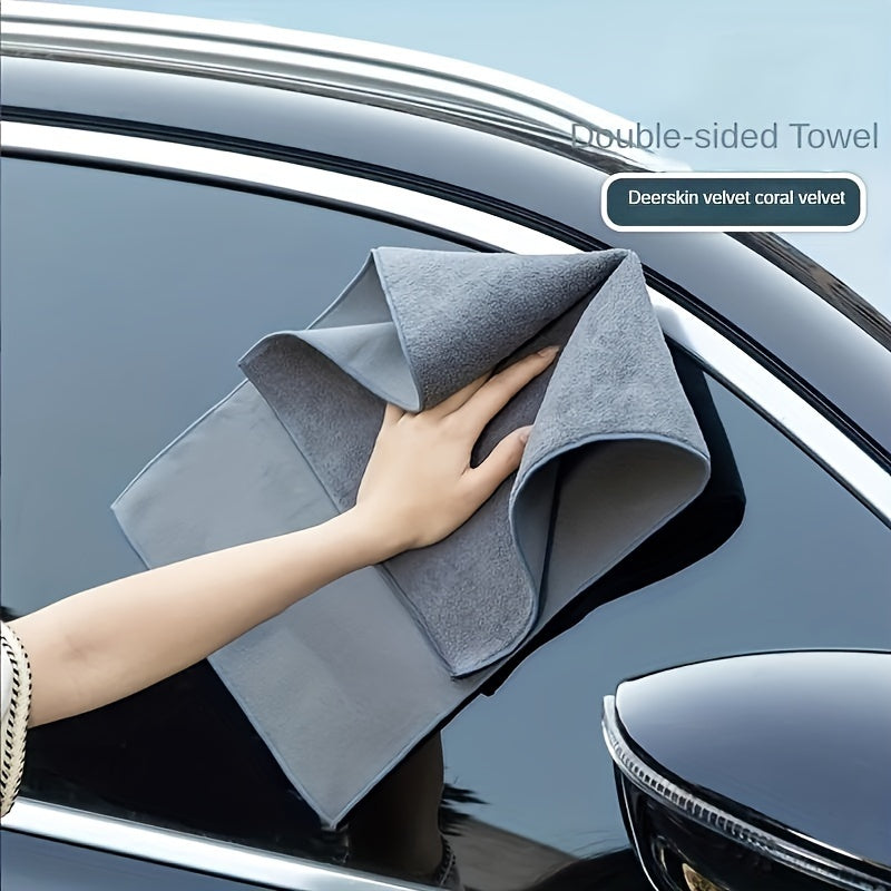 1 pc Ultra-Absorbent Microfiber Car Towel in 4 sizes (20x30cm to 60x30cm) for detailing, polishing, and cleaning. Ideal for vehicle paint, glass, faux leather seats, cushion storage bags.