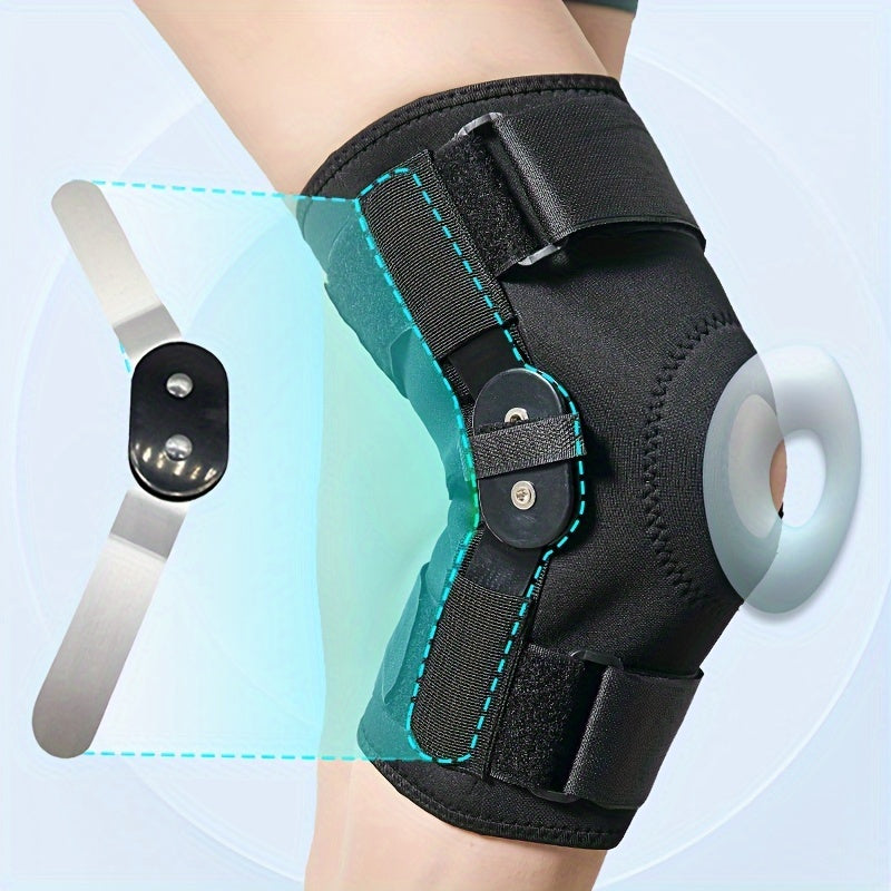 1 pc Knee Brace with Steel Plate Support and Double Straps for Rehabilitation and Joint Protection. Order one size up.