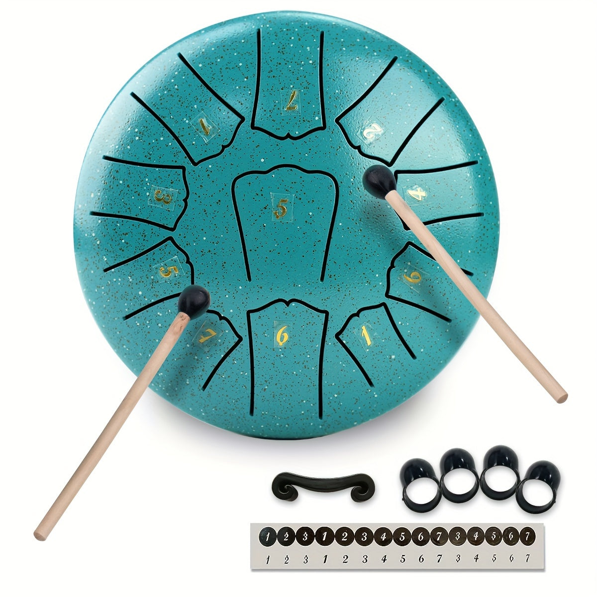 15.24 cm steel tongue drum with 11 tones for adults, perfect for Eid Al-Adha celebrations.