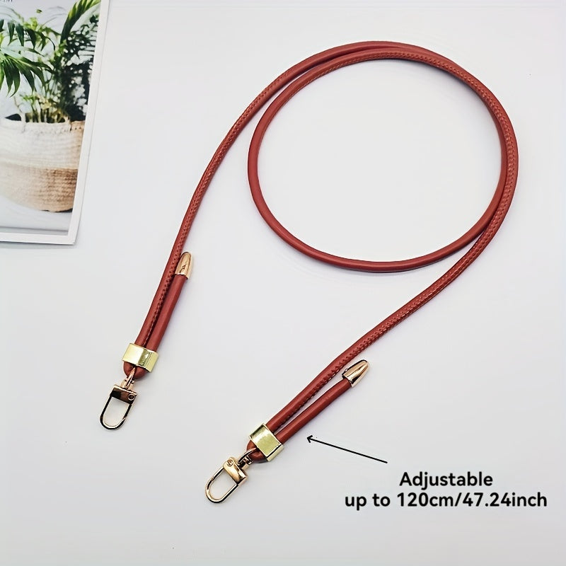 Stylish Faux Leather Shoulder Strap with Adjustable Length - Customize with Round Rope, Ideal for Handbags & Phone Cases