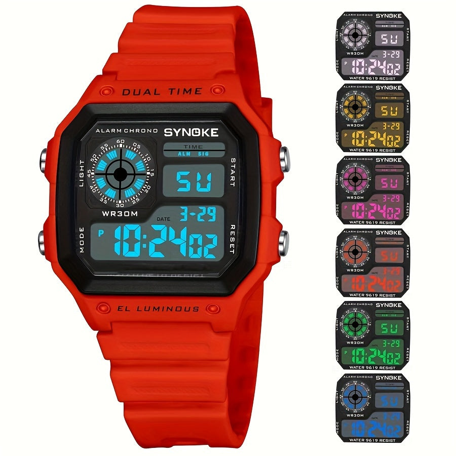 Shiny Waterproof Sports Men's Square Watch, Perfect Gift Option