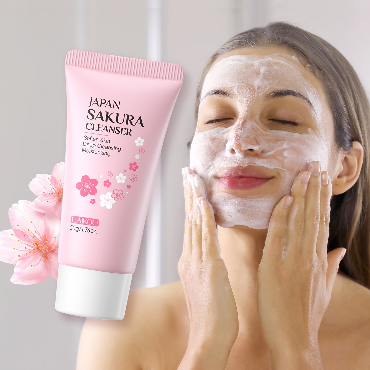 One Sakura Facial Cleanser, Deep Cleansing Moisturizer