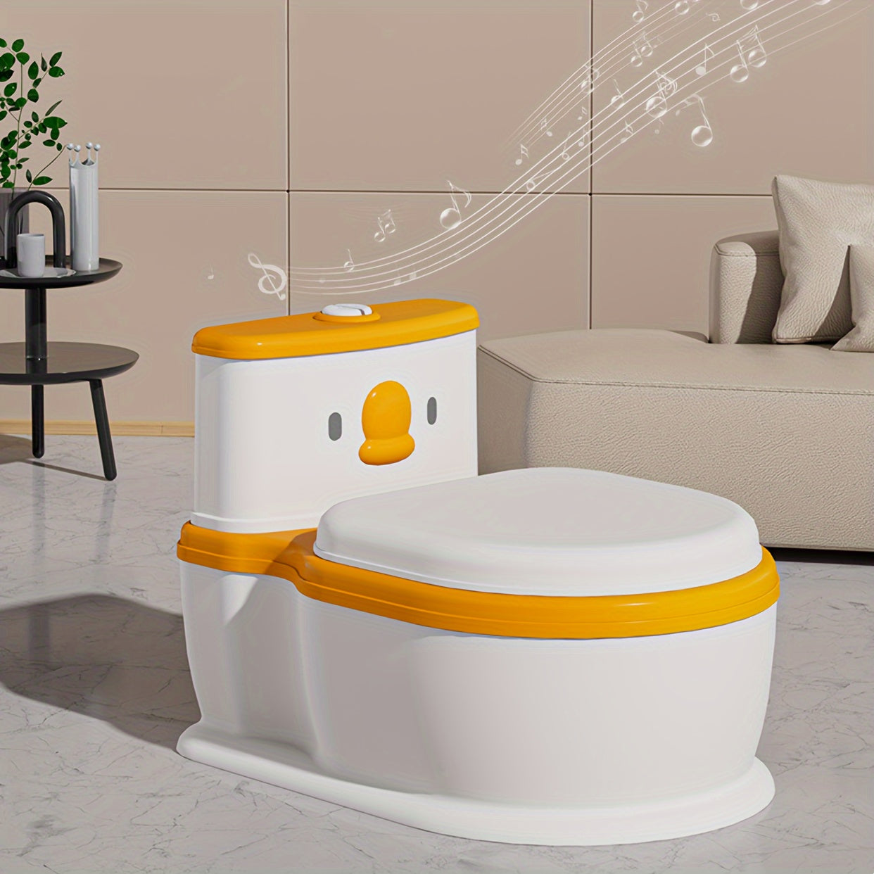 Creative Cartoon Design Portable Toilet for Kids - Fun Duck-Themed, Durable Plastic Potty Training Seat for Young Children