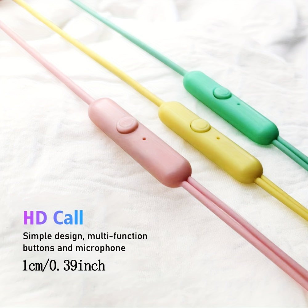 Anime-inspired wired earphones with microphone, 3.5mm jack, noise isolation, volume control, tangle-free cable, semi-open-back design, various color options, suitable for cellphones, great