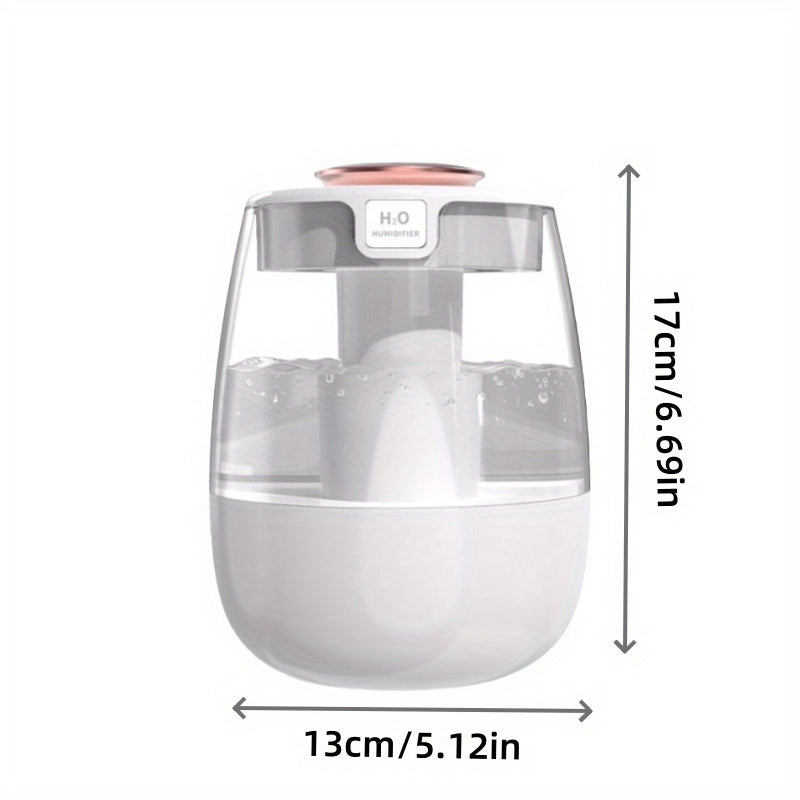 YITUMU Quiet Air Humidifier - USB Powered with Dual Mist Spray, Heavy Fog for Bedroom & Desktop, Night Light Feature, Nano Atomization.