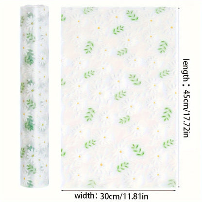 Premium Floral and Grass Pattern EVA Shelf Liner - Resistant to Moisture, Oil, and Dust, Thick and Durable, Easy to Clean Drawer Mat for Kitchen and Dining