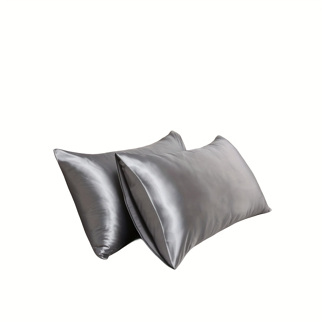 A set of two luxurious sateen pillowcases, each weighing 90g and featuring an envelope closure. Crafted from 100% polyester satin and silky fabric, these pillowcases are designed to be gentle on both hair and skin. They come in a variety of colors to