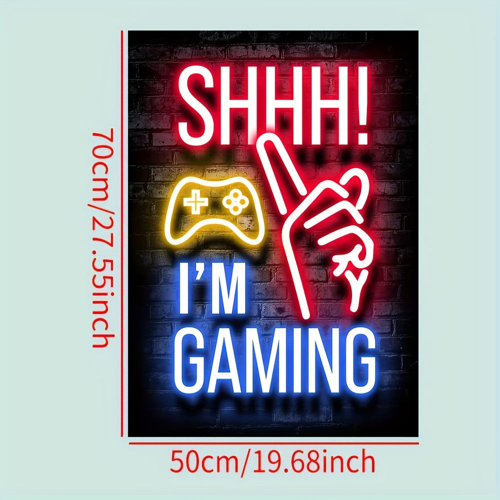 Neon game poster for electronic sports room, game hall, and boys' bedroom - ideal wall decor for gamers.