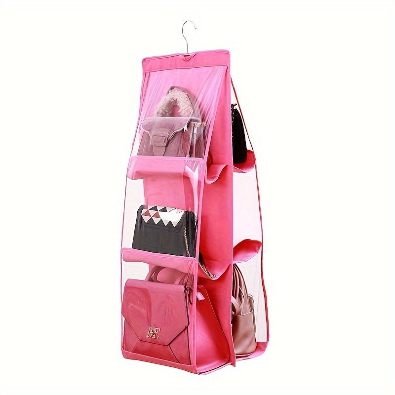 Non-woven fabric hanging storage bag for bags, dustproof multi-layer organizer for home use.