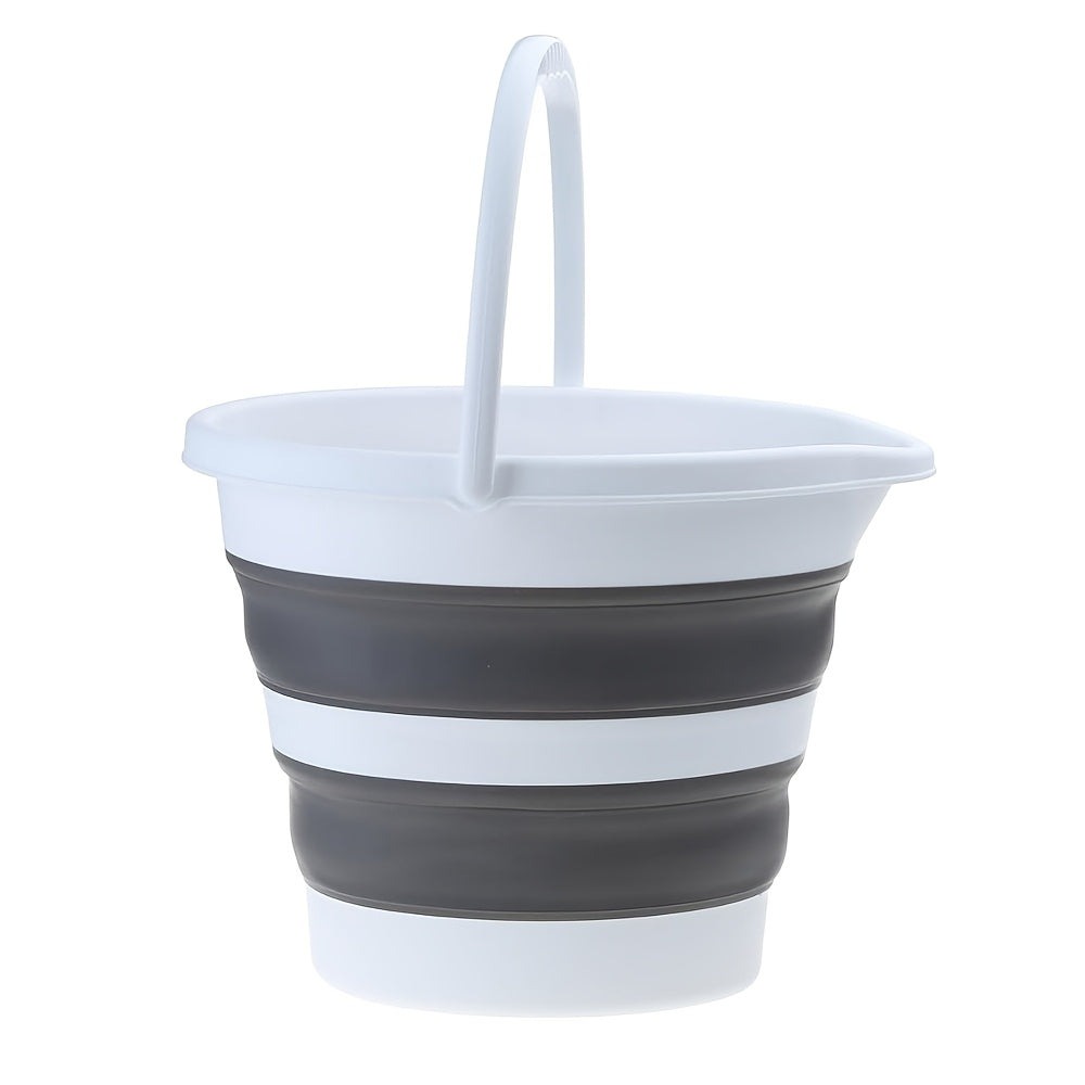 This silicone bucket can collapse for easy storage and transport, making it perfect for a variety of uses such as household chores, car washing, outdoor activities, gardening, camping, fishing, and beach trips. Its space-saving design also makes it ideal