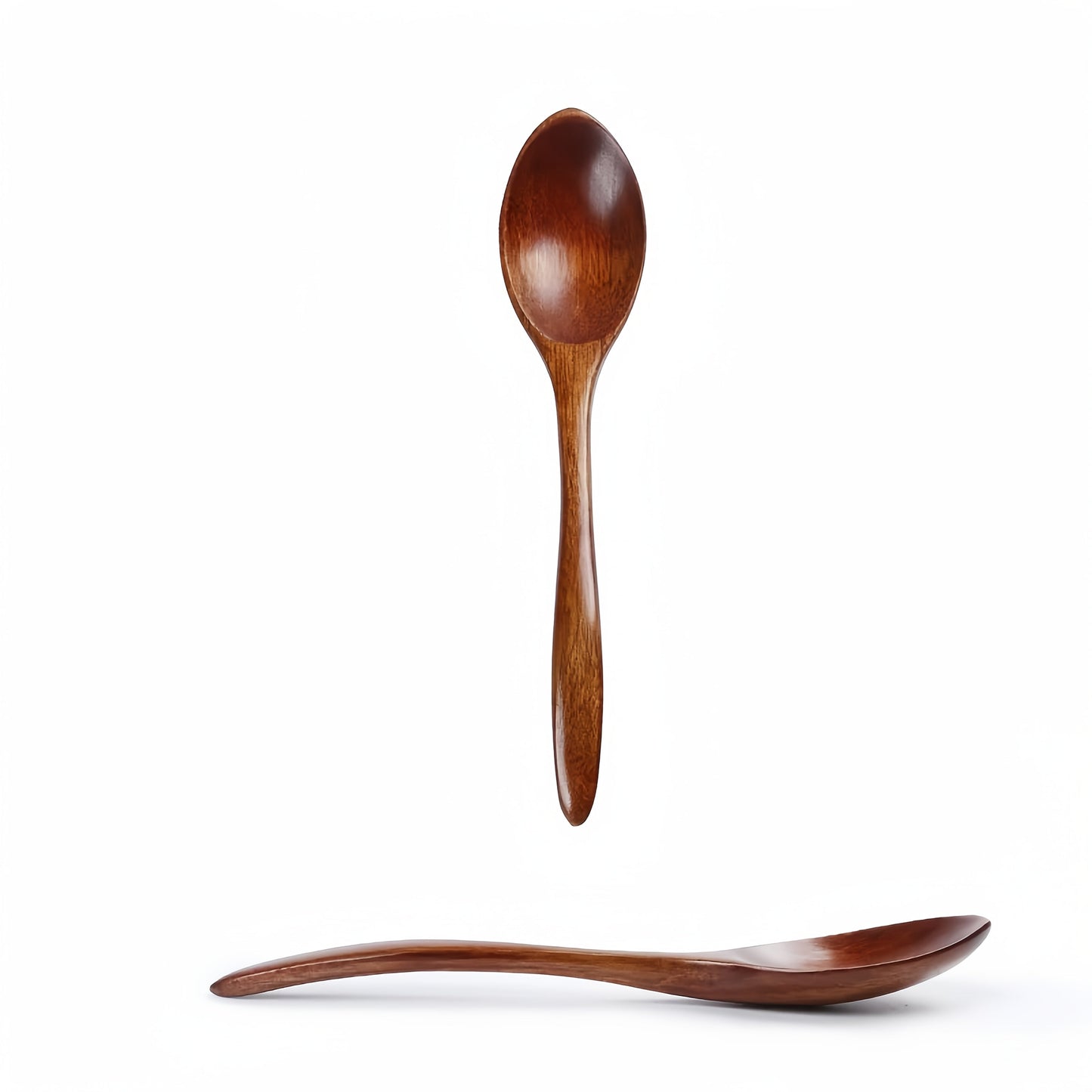 Handcrafted Japanese Solid Wood Spoon - Ideal for Various Uses such as Soup, Porridge, Coffee, Honey, and Desserts - Smooth and Polished Finish - Perfect for Home Cooking