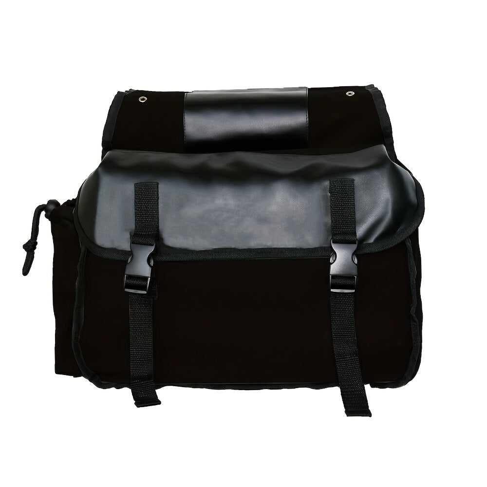 Universal large capacity canvas saddle bag for motorcycles, suitable for various bike brands.