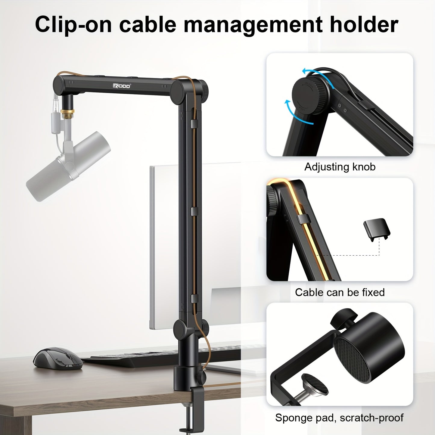 RODD AK-48 Microphone Boom Stand for Podcasts, Recording, and Gaming with a max load of 1.9kg. Eid Al-Adha Mubarak.