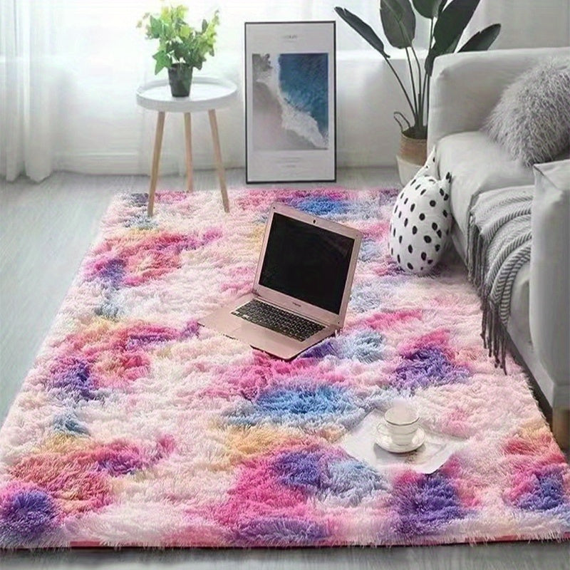 Soft, fluffy shag area rug perfect for living room or bedroom decor. This non-slip machine washable carpet adds luxury and coziness to any space.